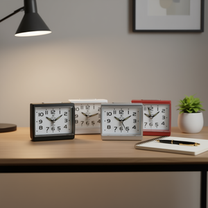 Desk <b>Clock</b> Silent Quartz Analog Table <b>Clocks</b> 4 Colors Square Design - Product Image 3