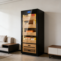 Humidor à cigares électrique avec refroidissement par air, contrôle constant de la température et de l'humidité, fonctionnement silencieux, usage domestique, en acier inoxydable