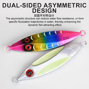 TEASER J152 120g Ocean Fire Slow Jigging Lumineux Squid 3D Eyes Metal Jig Glow in the Dark Fishing Jigs - Product Image 4