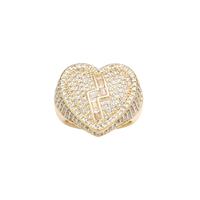 Bagues en laiton plaqué or 14 carats, bijoux tendance, pour mariage, fête, cadeau, étanches, zircon, cœur d'amour, pour femmes, vente en gros