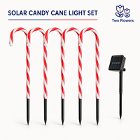 Lampes solaires de Noël en forme de canne à sucre, étanches, en PVC, pour l'extérieur, lumières LED pour allée, jardin, cour, patio