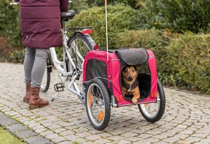 Remorque de vélo pliable pour animaux de compagnie, remorque de vélo pour chien en maille respirante, remorque de vélo pour petits et moyens animaux, transporteur de voyage pour animaux de compagnie à 2 roues pour le cyclisme en plein air - Product Image 3