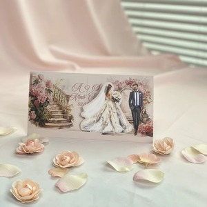 Cartes d'invitation de mariage personnalisées en 3D avec motif floral, papier artistique avec enveloppes pour l'<span class=keywords><strong>annonce</strong></span> de mariage - Product Image 2