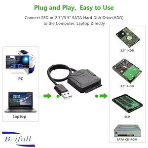 <strong>USB</strong> 2.0/3.0 to SATA Adapter Hard Drive Converter Cable for 2.5&quot; 3.5&quot; HDD SSD - Product Image 3