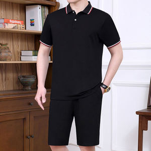 Ensemble de T-shirts à manches courtes personnalisés avec logo 2025 – Nouveauté transfrontalière – Tenue de sport décontractée d'été pour hommes d'âge moyen et seniors - Product Image 3