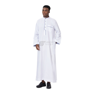 Túnica musulmana de poliéster hecha a mano de alta calidad <span class=keywords><strong>para</strong></span> hombres Kaftan Thobe Modest <span class=keywords><strong>Abaya</strong></span> Thawb Tamaños antiestáticos XS a XXL <span class=keywords><strong>para</strong></span> orar - Product Image 3
