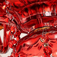 Lustre en verre cristal rouge européen, luminaire suspendu de luxe pour salle à manger d'hôtel, hall d'hôtel, projet commercial