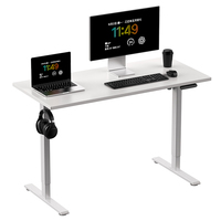 Bureau debout électrique moderne blanc mat, réglable en hauteur, avec plateau givré, poste de travail ergonomique pour bureau à domicile, 70 kg