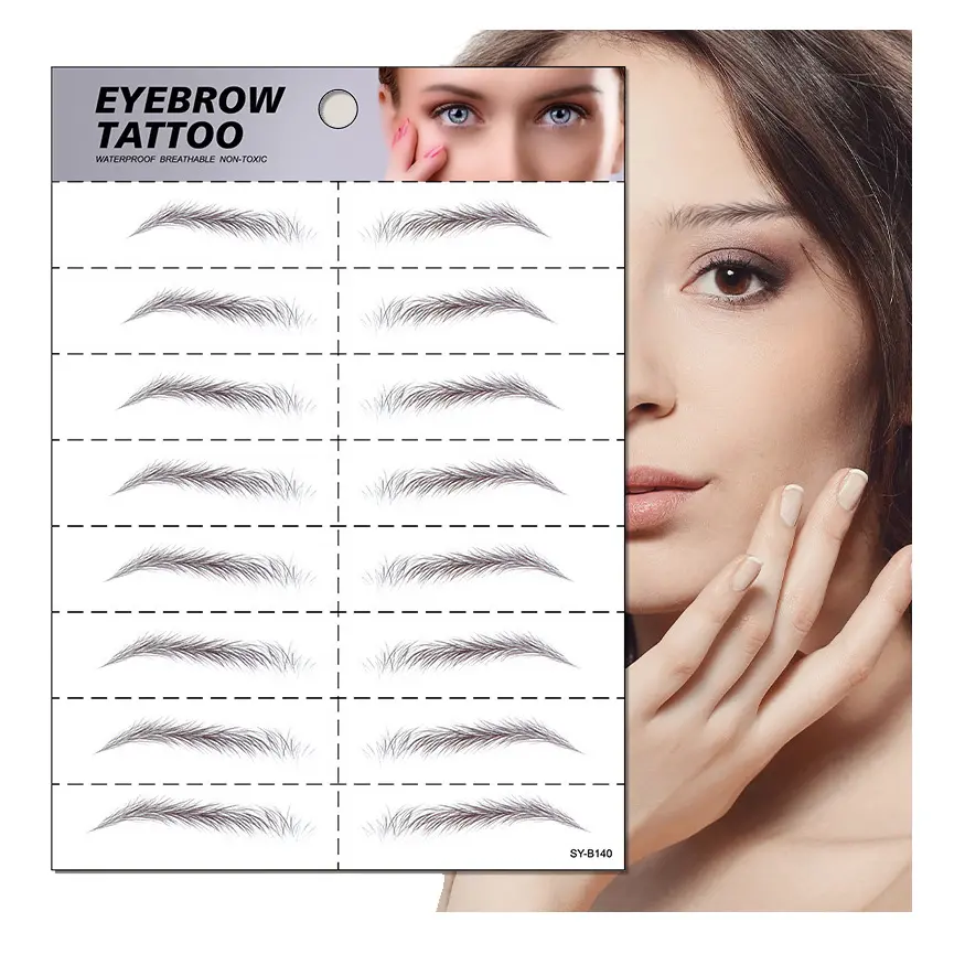 Gran oferta, transferencias de maquillaje de larga duración, 4D, tatuaje temporal de cejas, pegatina, tatuaje de cejas, papel adhesivo para Artista