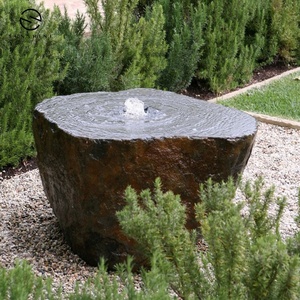 Grande fontaine d'eau décorative de jardin extérieur en <span class=keywords><strong>granit</strong></span> avec terrasse et marbre en pierre durable - Product Image 5