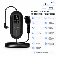 7kW GB/T Tragbares EV-Ladegerät 32A 220V Einphasig Einstellbarer Strom Mobiler EVSE Elektroauto-Ladestation für Zuhause und Reisen