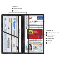 Porte-carte d'immatriculation et d'assurance automobile universel en fibre de carbone et résine époxy, tissage sergé 12K, noir