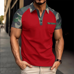 Nueva Llegada: Camiseta Polo de Camuflaje para Hombre - Manga Corta, Corte Ajustado Informal, con Múltiples Colores - Product Image 4