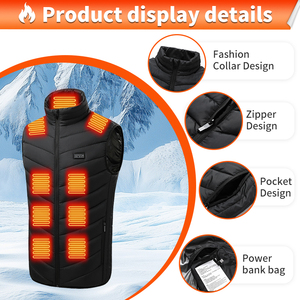 جاكيت حراري يعمل ببطارية قابلة للشحن للرجال والنساء، سترة حرارية مع بنك طاقة لفصل الشتاء والصيد والتزلج في الهواء الطلق - Product Image 5