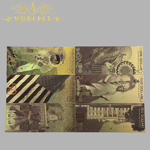 全新彩色金箔美国美元1 5 10 20 50 100金钞，24K镀金，适合收藏 - Product Image 2
