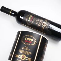 Étiquettes autocollantes de bouteilles de vin rouge, en métal résistant à l'usure, pièces, pour emballage de bouteilles de verre