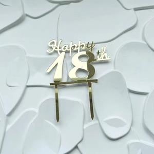 Décoration <span class=keywords><strong>de</strong></span> gâteau personnalisée <span class=keywords><strong>de</strong></span> luxe en acrylique à double couche pour les célébrations <span class=keywords><strong>de</strong></span> fête du Nouvel An, Joyeux 18e <span class=keywords><strong>anniversaire</strong></span>, Décoration <span class=keywords><strong>de</strong></span> gâteau Joyeux 18e <span class=keywords><strong>anniversaire</strong></span> - Product Image 4