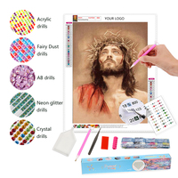 Nouveaux produits, peinture au diamant DIY, peinture au diamant complète, la foi de Jésus-Christ, broderie au diamant, décoration intérieure, peinture