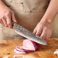 Couteau de chef japonais Aichi KEENHOPE de 8 pouces, 57 couches de cuivre et laiton Damas, couteau de cuisine AUS-10, manche en bois d'ébène et résine