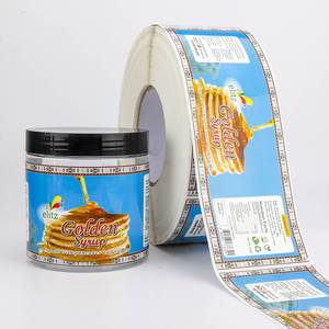 Étiquette autocollante rectangulaire Elitz Golden Syrup, imperméable, résistante à la chaleur, en rouleau, en matériau BOPP, impression offset, étiquette d'emballage - Product Image 1