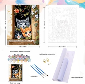 Chất Lượng Cao Sơn Bằng Số Cho Người Lớn Động Vật, Sơn Bằng Số Bộ Dụng Cụ Trên Vải Với Bàn Chải Tự Làm Sơn Dầu Bằng Số - Product Image 3