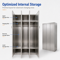 Armoire de rangement modulaire en acier inoxydable pour salle blanche, avec serrure numérique, pour laboratoire pharmaceutique, hôpital et vestiaire