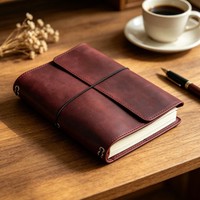 Couverture de carnet de voyage vintage A5 en cuir végétalien, organiseur quotidien portable, étui rechargeable avec élastiques et boucle pour stylo