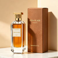 Botella de Perfume Vacía de 100 ml, Transparente y Brillante, con Fondo Grueso, Tapa de Aleación de Zinc Zamac Dorada/Plateada, con Paquete de Regalo