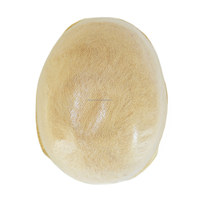 Prothèse capillaire indienne pour homme de 6 pouces, 47 couleurs, ligne de cheveux naturelle, base en peau fine 8x10, toupet adaptable à toutes les tailles, patch capillaire pour hommes