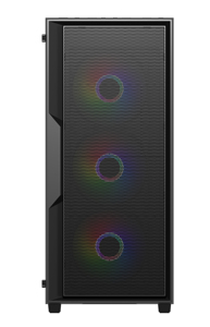 La última caja de <span class=keywords><strong>PC</strong></span> Mid Tower Gamer Gaming Desktop Micro ATX ITX MATX Caja de computadora negra de aluminio con ventilador RGB y Red a prueba de polvo - Product Image 3