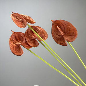 Flor <span class=keywords><strong>Artificial</strong></span> 3D Anthurium Pu Feel Flamingo Pequeña Palma Blanca Guanyin Lotus Flor Falsa Decoración del Hogar Accesorios de Boda-149 - Product Image 4