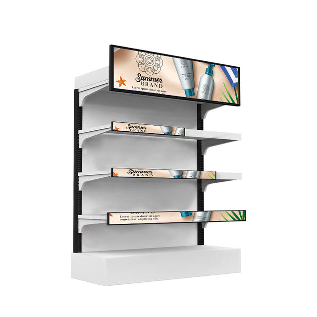 LCD Display Panel Player Advertising Shelf LED Display Showroom Display Racks Android Shelf Edge ultra Wide Stretch bar Lcd