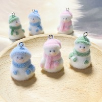 Hoogwaardige 3D harsfiguren met flocking, hars ornament, cartoon sneeuwpop harsmallen, flocking hars charme voor Kerstmis