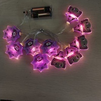 Guirlande lumineuse LED décorative d'Halloween, toile d'araignée violette, en forme de sorcière, alimentée par batterie, étanche, décorations féeriques