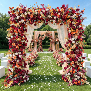 Arche de mariage en fleurs artificielles en soie écologiques haut de gamme DKB avec taille et couleur personnalisables, certifiée FSC - Product Image 1