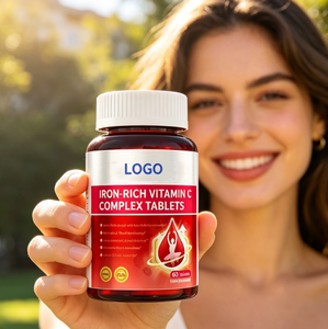 Tabletas de Complejo de Vitamina C Enriquecidas con Hierro, Apoyan la Formación Normal de Glóbulos Rojos y el Metabolismo Energético, Marca Privada OEM - Product Image 1