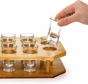 Support de rangement en bambou pour 16 verres à shot avec 16 verres à shot inclus - Product Image 3