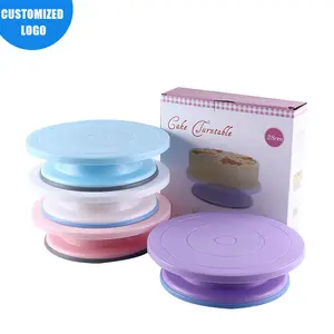 Plateau tournant tournant pour gâteaux, support rotatif pour gâteaux avec fond antidérapant pour outil de décoration de gâteaux