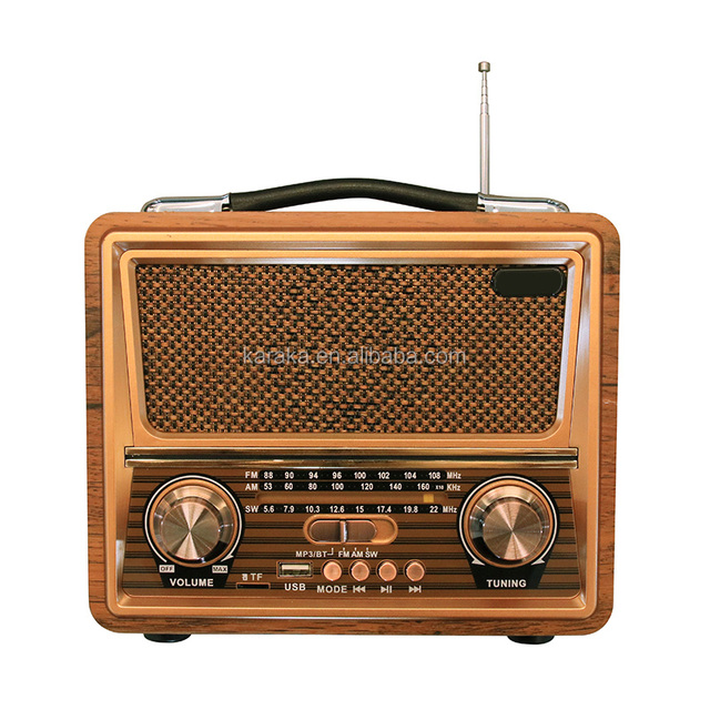 R-2055BT Vintage Multi Band High Quality Real Wooden Radio With Blueteeth, Usb,tf,  Mp3  Player and Lamp Slot