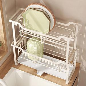 Porta toallas de cocina de acero inoxidable, impermeable, no plegable, de doble nivel, estrecho, rectangular, para encimera. - Product Image 2