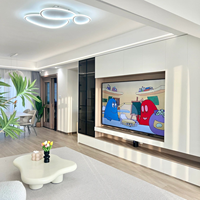 Meuble TV Mural Moderne Haut de Gamme 2025 en Bois, Console Média de Luxe pour Salon, Unité TV avec LED – Fabriqué en Chine