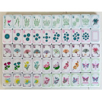 Tuiles de Mahjong Américaines Personnalisées, Design Fleurs et Papillons Colorés, Acrylique, Portable, Durable, Ensemble de Luxe Moderne, Petit MOQ, Jeu de Table