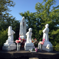 Statue de Vierge Marie en Marbre Blanc de Grande Taille Décoration Extérieure pour Église Catholique Notre Dame Sculpture TRFK-MCM052