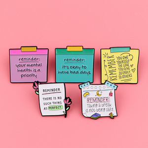 Broches de esmalte con citas de salud mental, frases divertidas, refranes positivos, proverbos clásicos, insignias de solapa, regalo de joyería para amigos - Product Image 2