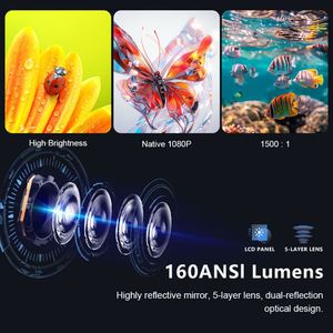 Proyector Portátil Inteligente 4K Android, WiFi 6 y Bluetooth 5.0, Compatible con Full 1080p, Proyector de Cine en Casa con Sistema de Video E110 - Product Image 4