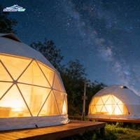 Dôme géodésique de luxe moderne résistant au froid pour toutes les saisons, tente igloo de glamping avec tissu PVC pour complexe hôtelier