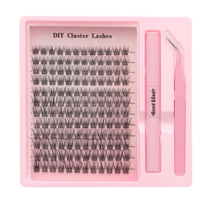 Kit di Extension Ciglia Fai-da-Te per Casa con 168 o 320 Ciuffi Naturali, Etichetta Privata, Ciglia Individuali Pretagliate - Product Image 5