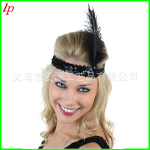 <b>Flapper</b> <b>Girl</b> Costume Tassel <b>Dress</b> Feather Headband Beaded Necklace Cigarette Stick Set Women Party Cosplay LPP2041 - Product Image 3