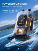 Pompe à air électrique sans fil pour paddle board 20 PSI, arrêt automatique, double étage, gonflage et dégonflage rapides, moniteur de pression des pneus pour SUP, kayak, bateau