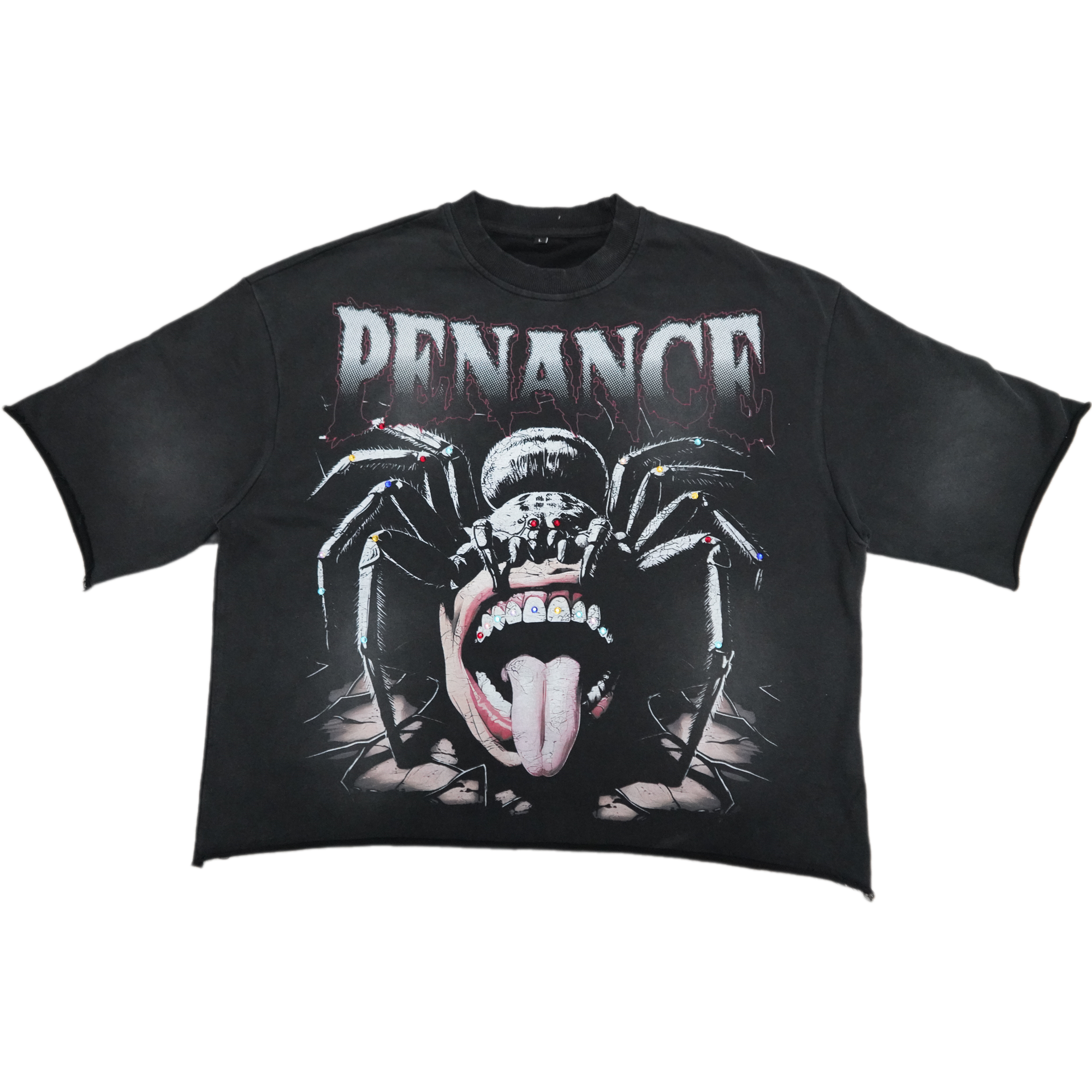 Magliette tagliate squadrate con stampa digitale nera-1